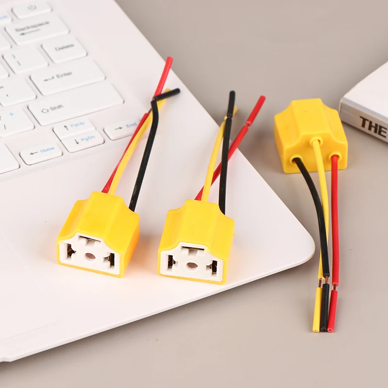 Car Headlight Ceramic Socket Connector 5Pcs H4 Ceramic Plug Heat Resistance Headlight Wiring Harness Plug Adapter H4 Socket