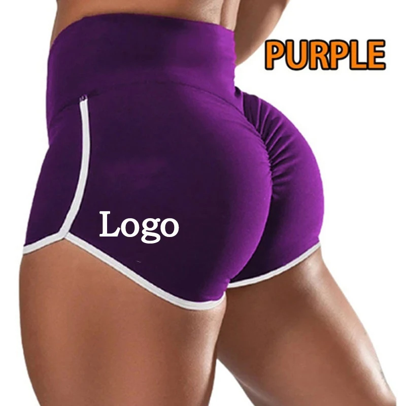 Description Picture 4 of itemCustom LOGO Women Shorts High Waist Fitness Sports Breathable Push Up Leggings Gym Running DIY Female Yoga Shorts S-5XL