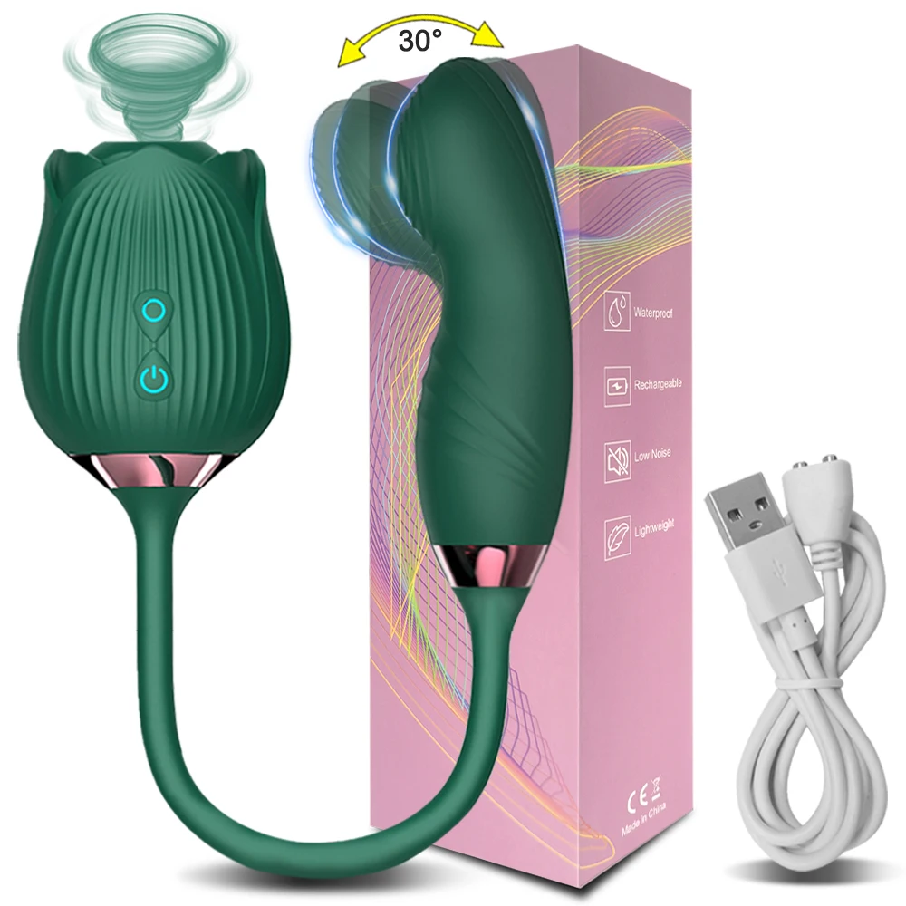 Vibrator Rose Dildo Weibliche Klitoris Stimulator Nippel Oral Sucker Mimic Finger Wackeln Stretching Erwachsene_voghion.com