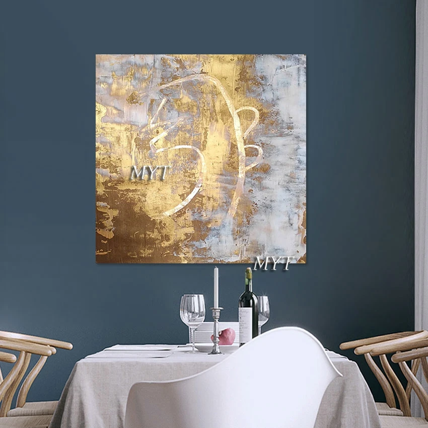 

No Framed Gold Foil Abstract Modern Oil Painting Hand Painted Canvas Art Home Decor Wallpaper Designs Hotel Wall Pictures