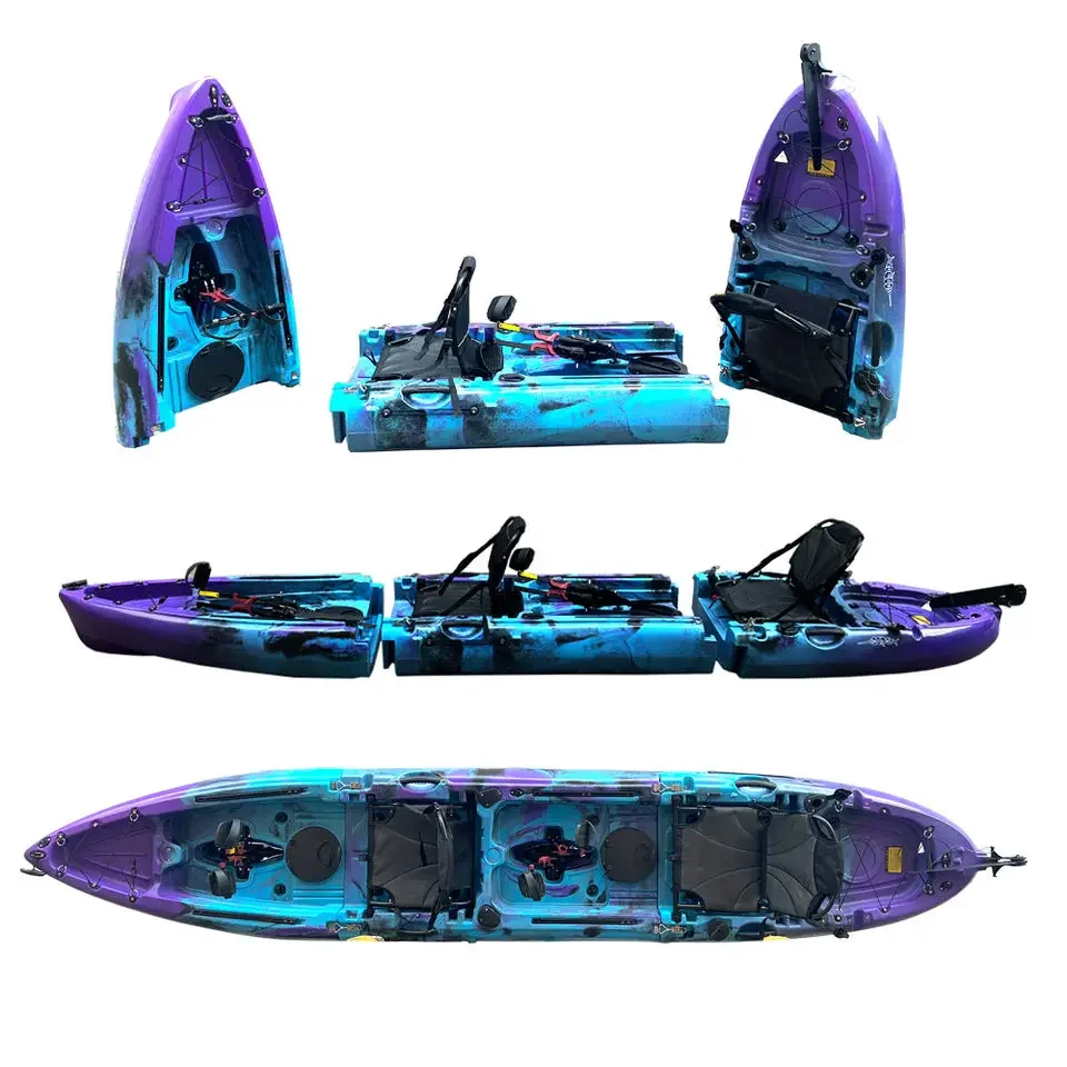 2 Person Kayak New Design 14FT 3 Section Detachable Solo Tandem Modular  Pedal Kayak Fishing Pedal Kayak