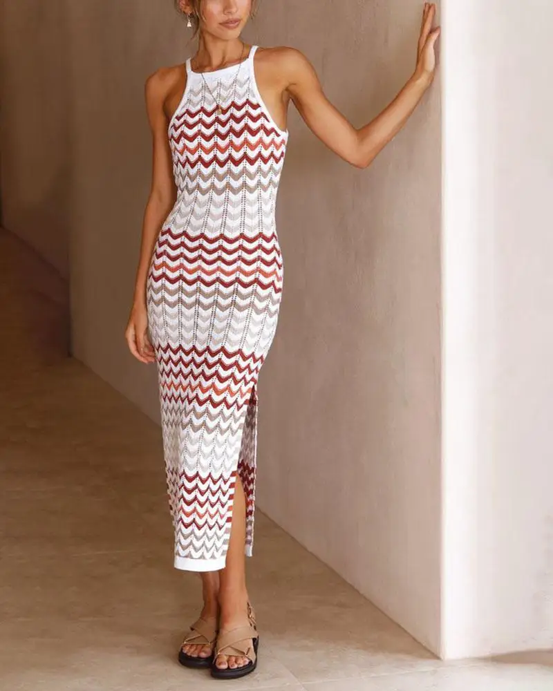 

Women's geometric fishtail dress party elegant dress geometric print dress
