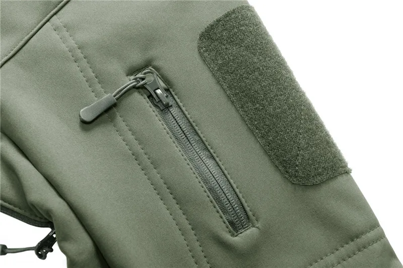 Men's Jacket Soft Shell Shark Skin Fleece Waterproof Windbreaker Tactical Outerwear Coat for Hiking Camping Hunting Thermal Male