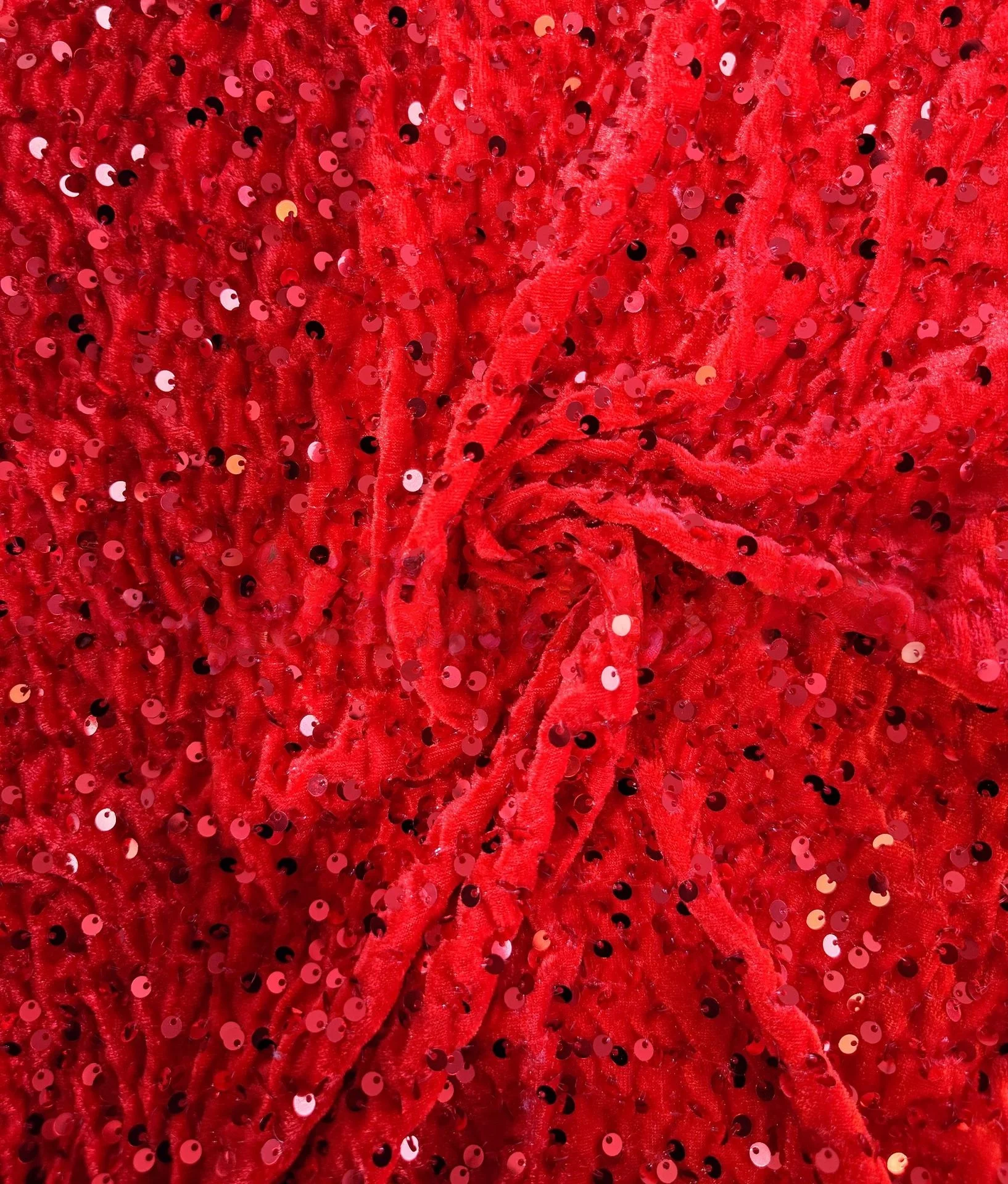 Vibrant Multicolor Sequined Embroidered Velvet Fabric