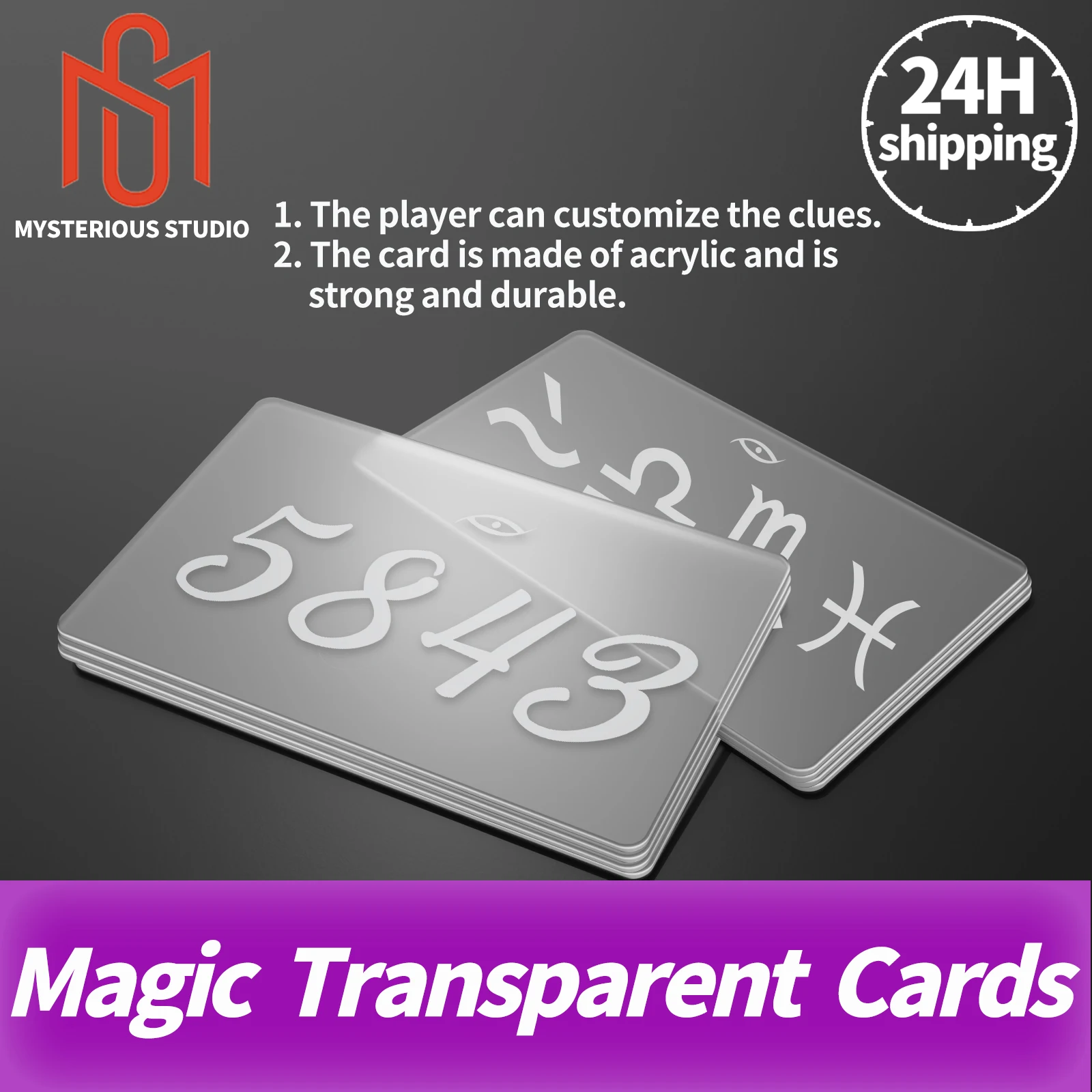 Secret Room Escape Game Mechanism Props Electronic Puzzle 1987 GY Mysterious Studio Magic Transparent Cards Pile Clues