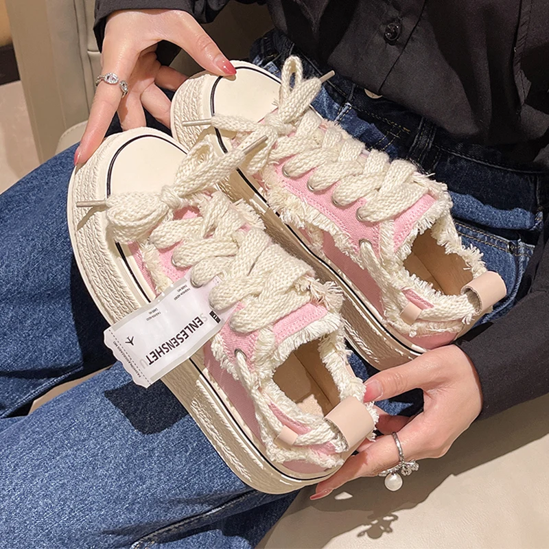 Canvas Shoe Women Platform Canvas Sports Running Sneakers Women