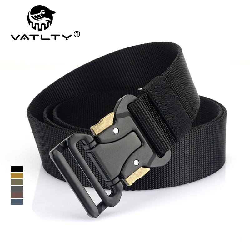 

VATLTY Новый тактический наружный ремень для мужчин Плотный нейлоновый военный армейский ремень Пряжка из сплава Быстросъемный походный кемпинг Пояса мужской