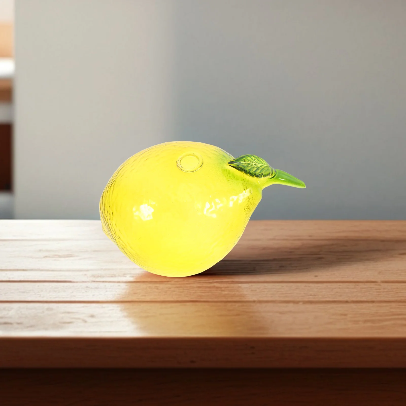 Glass Lemon Vase for Home Decoration Artistic Fruit Shaped Flower Vase Mini Glass Decor Vase for Kitchen Dining Room Flower Arra 2