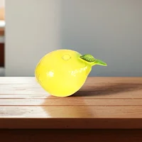 Glass Lemon Vase for Home Decoration Artistic Fruit Shaped Flower Vase Mini Glass Decor Vase for Kitchen Dining Room Flower Arra 2