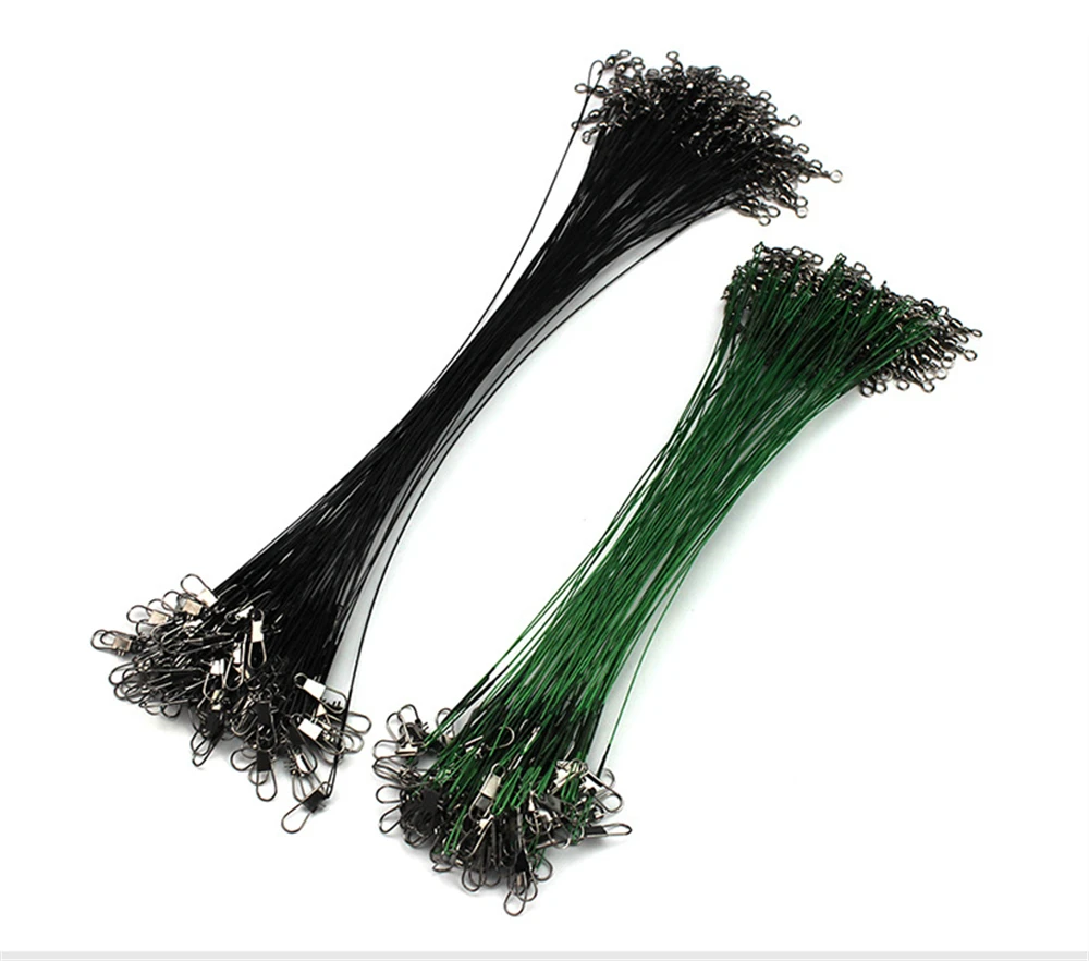 

Topline Track 10/30pcs Anti Bite Steel Fishing Line Wire Titanium Leader Double-Lock Swivel Core Leash 15-30cm Fishing Accessory