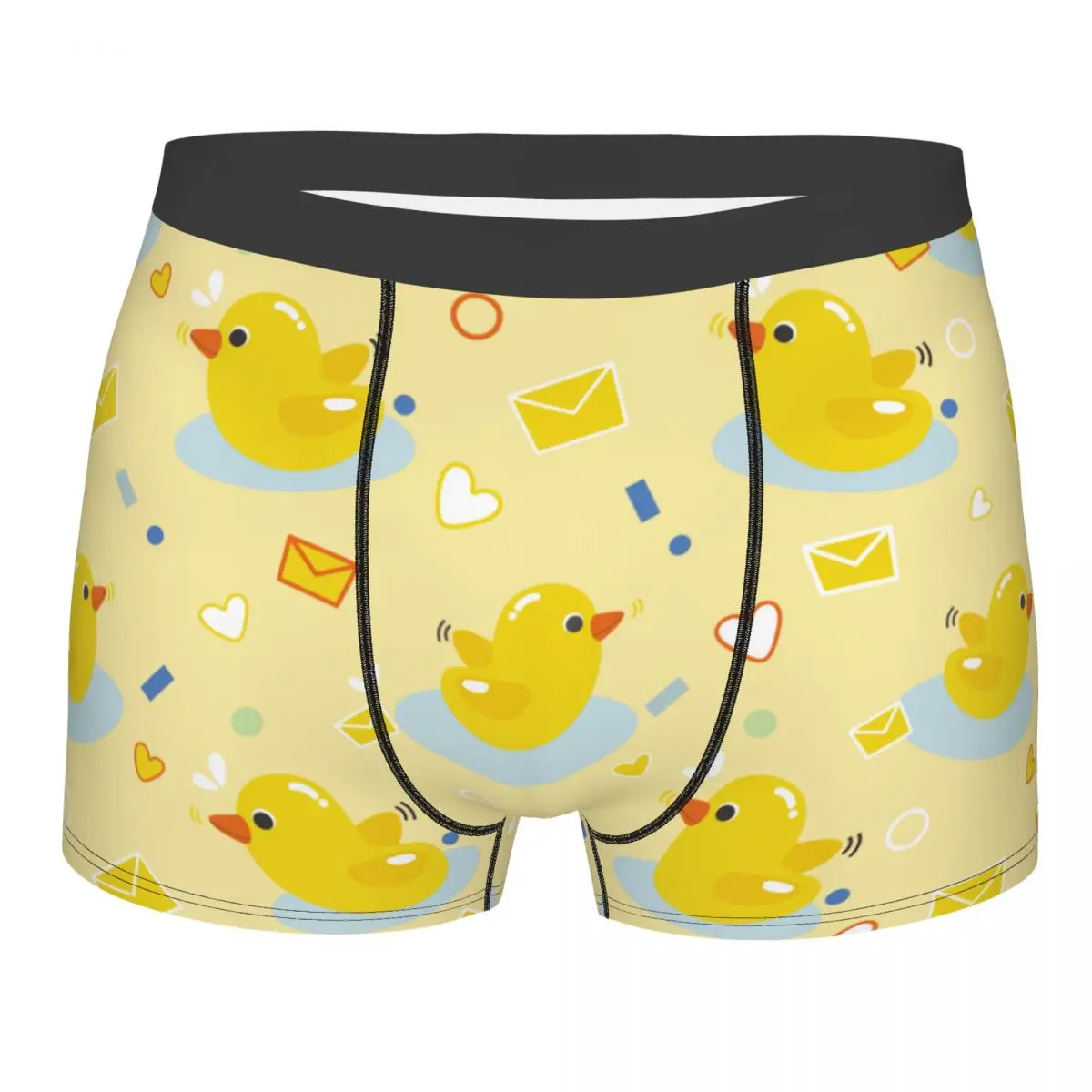

Men's Little Cute Duck Pattern Cartoon Underwear Sexy Boxer Shorts Panties Homme Polyester Underpants Plus Size