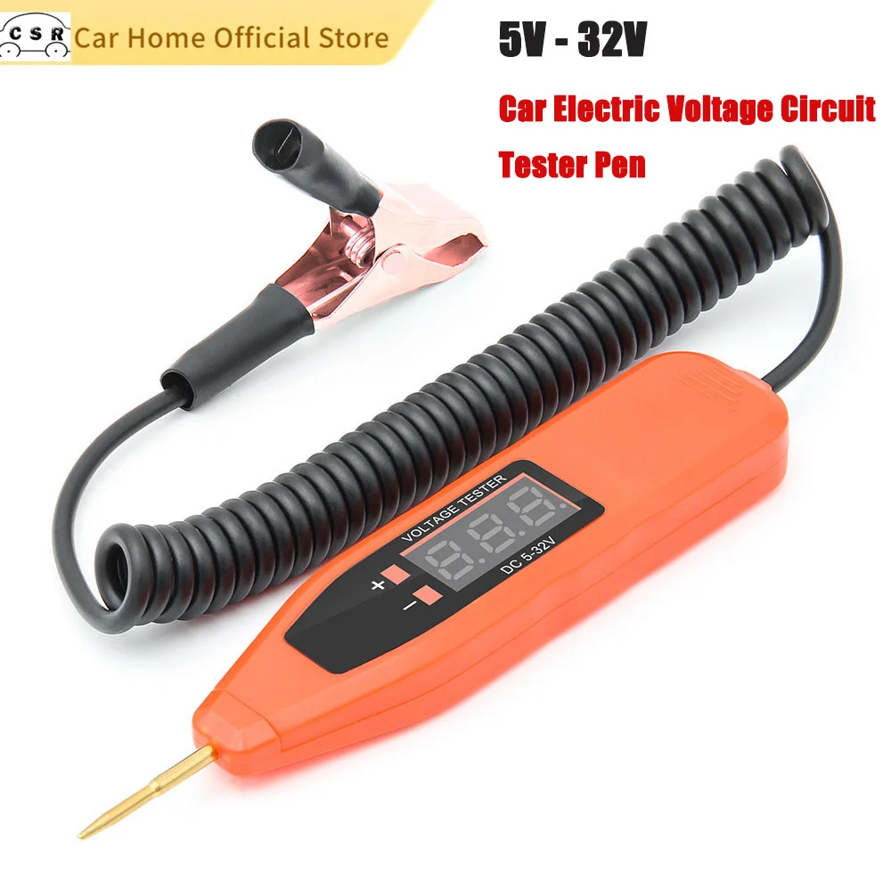 Car Digital Electric Voltage Tester Pen 5V-32V Power Probe Detector Non-Contact Circuit Tester Auto Motorcycle Voltage Indicator