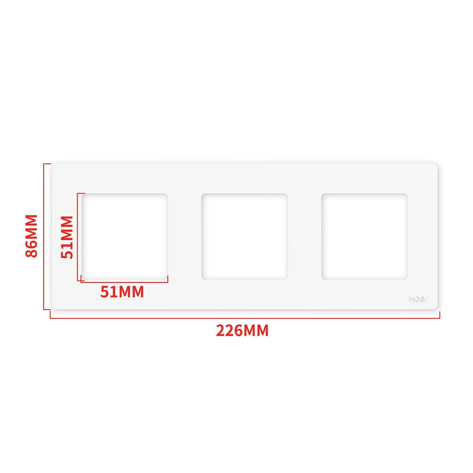 3 Gang White Panel