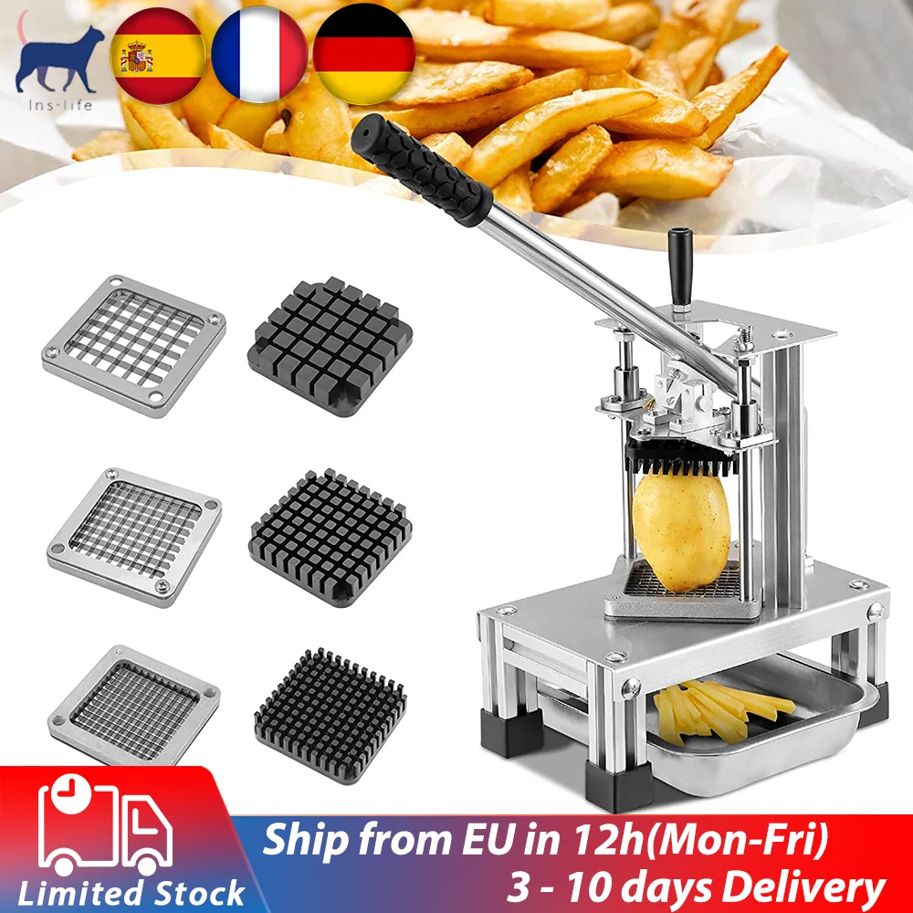 Manual Fries Machine Commercial Vegetable Fruit Dicer French Fry Cutters With 304 Stainless Steel Blades Of Size 1/4" 1/2" 3/8"