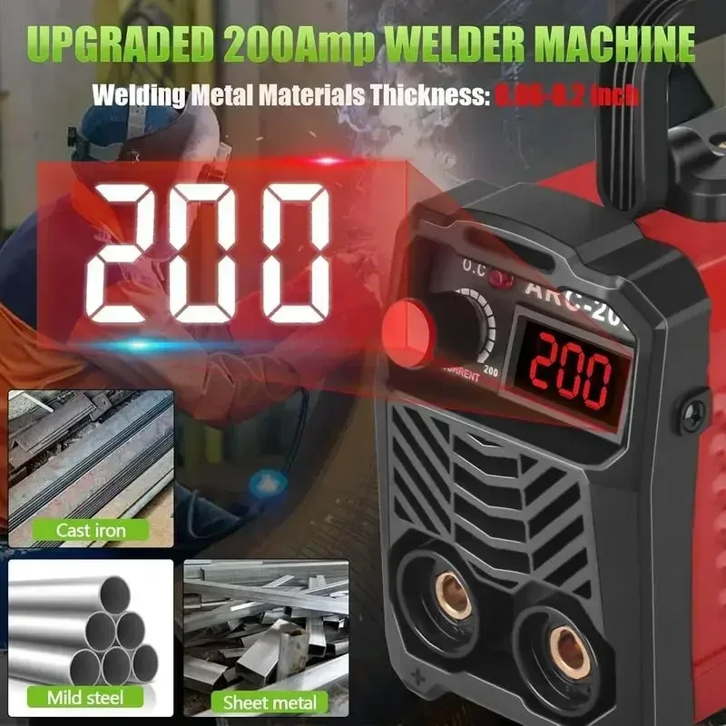 200Amp 20PCS Rods Stick Welder, MINI Portable Welding Machine, IGBT Inverter Welder Machine with Hot Start Arc Force Anti-Stick 2