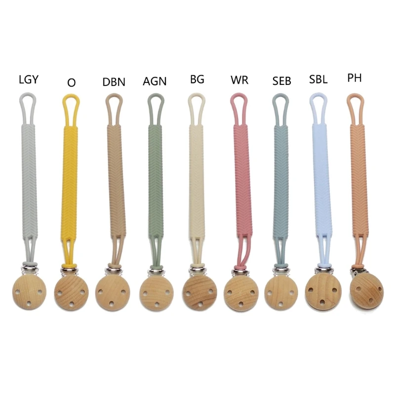 

Silicone Pacifier Clip Long Pacifier Holder Clips for Baby Boys & Girls Soft Flexible Pacifier Leash Newborn Shower Gift P31B