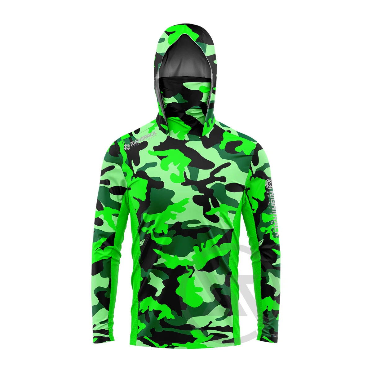 Fluor Camo Mask Hoodies Shirts Suitable For Fishing Hunting Climbing Camping Hiking Outdoor Sun Protection Breathable Clothing