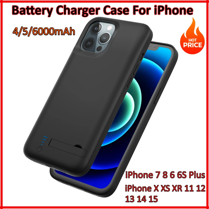4/5/6000mAh Battery Charger Case For iPhone 6S Plus Charging