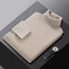 Men's Knitted Sweater Thermal Loose Fit Overhead One-Piece High Collar Solid Color Fleece Warm Inner Trendy Casual Wear