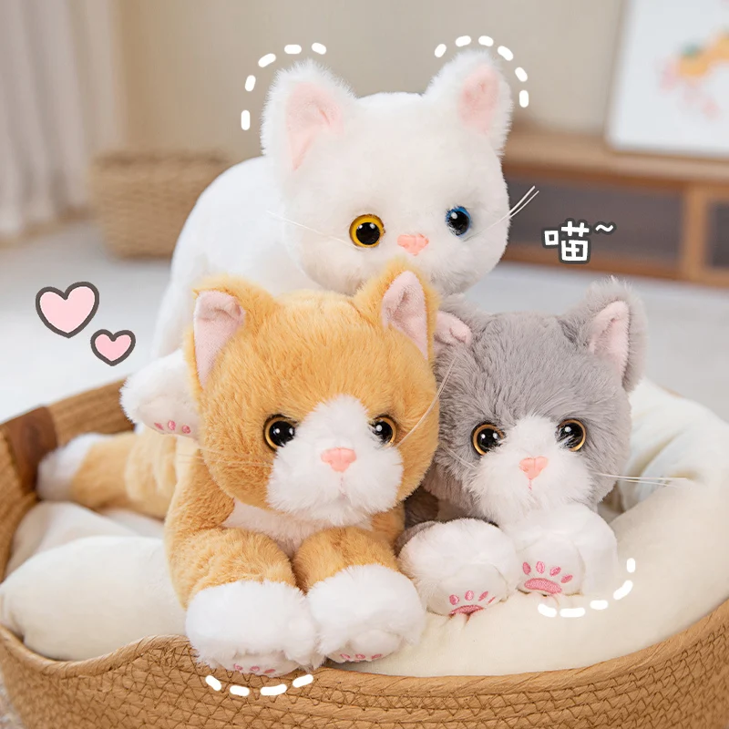 

Simulation 53cm Kawaii Lying Cat Plush Toy Soft Stuffed Animal Kitten Lifelike Cartoon Persian Cat High Quality Cute Home Decor