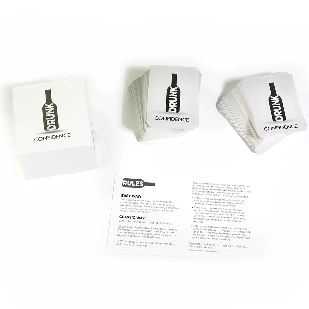 Drunk Confidence Card Game Party Game Adult Party Game for You and Your Overconfident Friends Drink Game 250 Cards 5