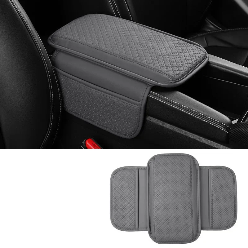 Universal PU Leather Car Arm Rest Cushion - Breathable, Anti-Scratch Center Console Protector