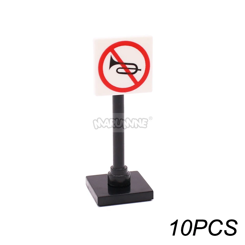Traffic Road Sign Light & City Street View Building Accessories Kit