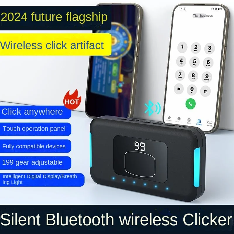 Mobile Phone Screen Bluetooth Wireless Automatic Clicker Live Mute Smart Screen Artifact Game Cycling Speed Adjustable