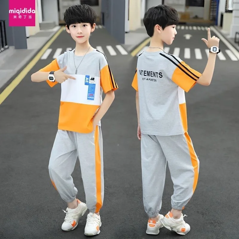 

2023 Summer New Children's Set Short Sleeve Sports Two Piece Set Boys' Handsome boutique kids Clothing Hot Sale