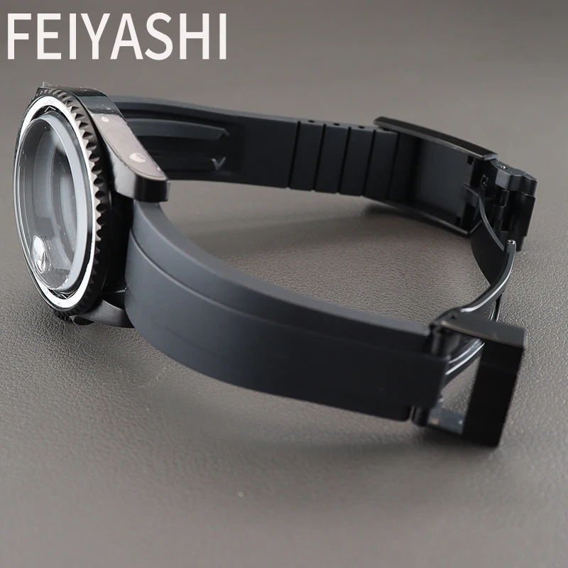 FEIYASHI 40mm Watch Stainless Steel Case Rubber Strap Parts For Seiko nh34 nh35 nh36/38 Miyota 8215 Eta 2824 Movement 28.5 Dial