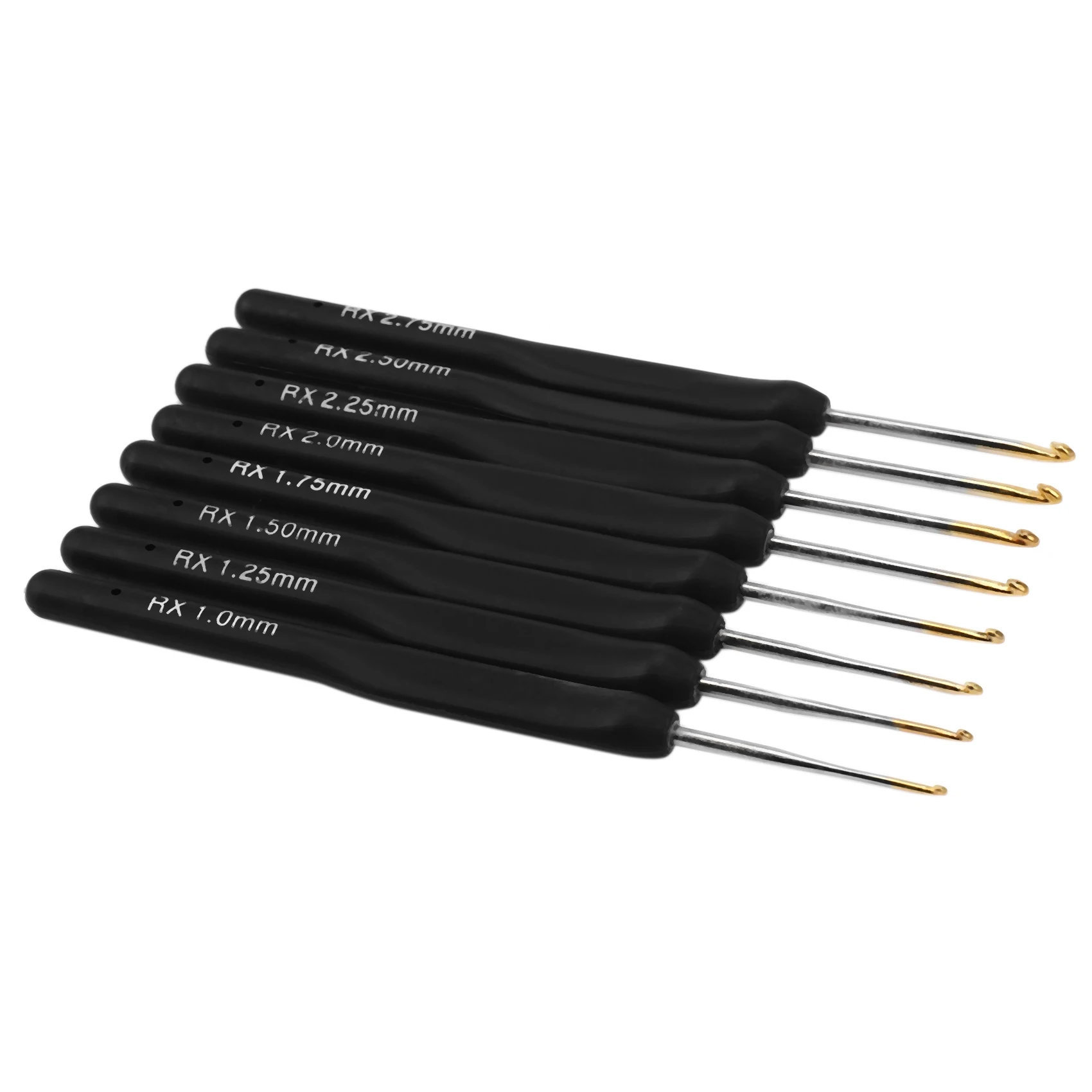 8Pcs / set Black Knitting Needles Plastic Handle Crochet hooks Knit DIY Craft Loom Tool Weaving Kit Braid crochet hooks hair extensions tool