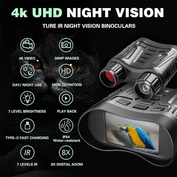 4K Digital Night Vision Goggles Binoculars Rechargeable Night Vision Goggles With 3.2 3