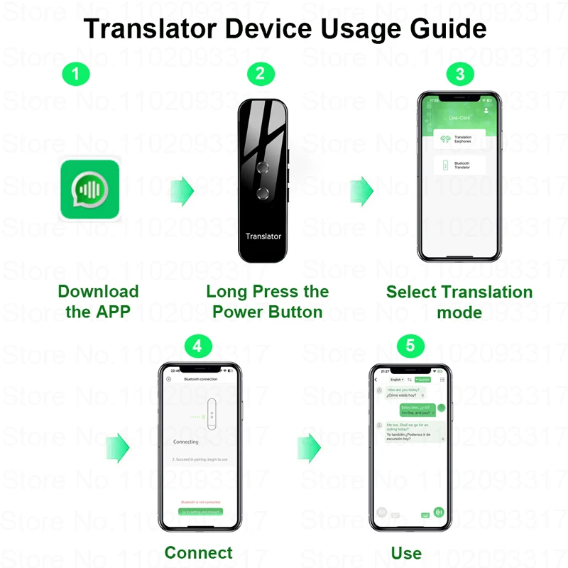 Smart Instant Language Translation Machine Real time Portable Voice Translator Device Artificial Intelligence Bluetooth G6 voice translator language translator