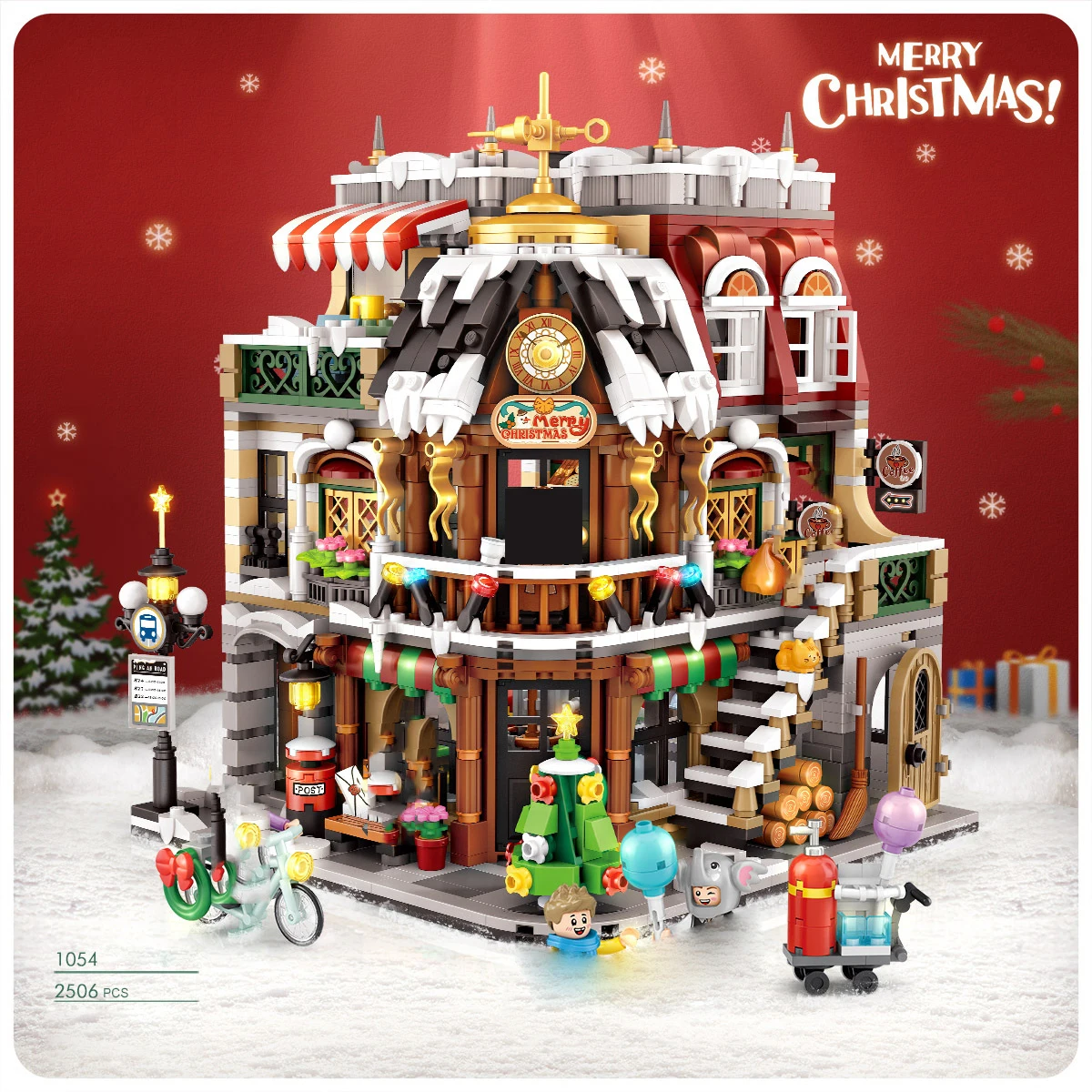Kreative Caf Shop Mini Block Weihnachten Kaffee Haus Geb ude Ziegel 