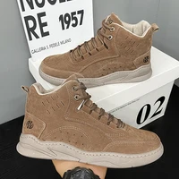 Mens Board Shoes Flat Leather Autumn Comfortable Soft Outdoor Sports Shoes Fashiona Casual Walking Shoes for Man