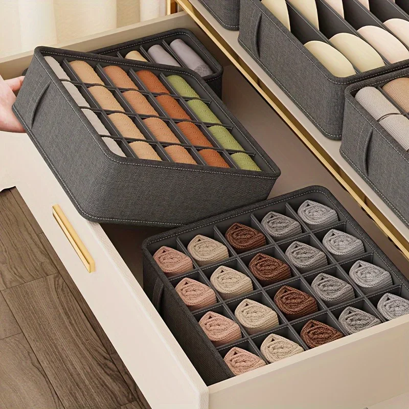 Stackable Underwear and Sock Storage Drawer Box, Underwear Storage Drawer Compartment Box  Drawer Organizer