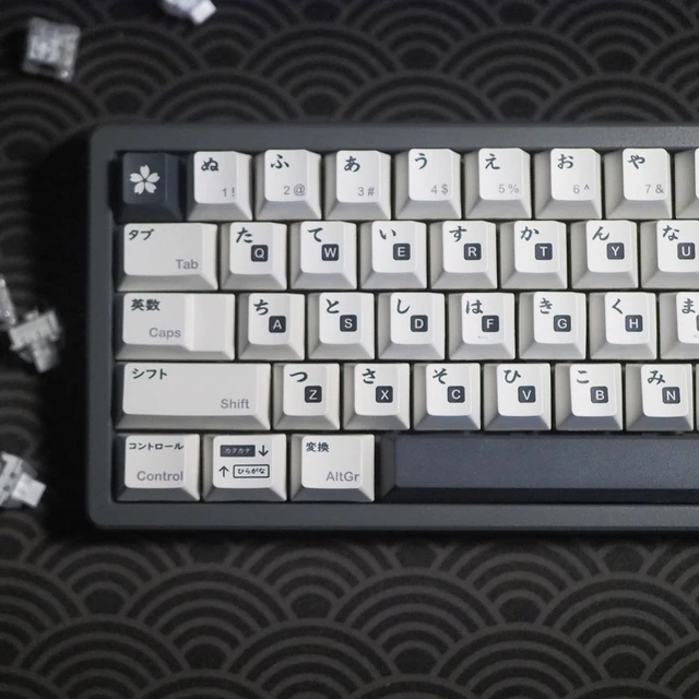Kcaデザインのメカニカルキーボードキャップ,日本のキーボードキー,黒 ...
