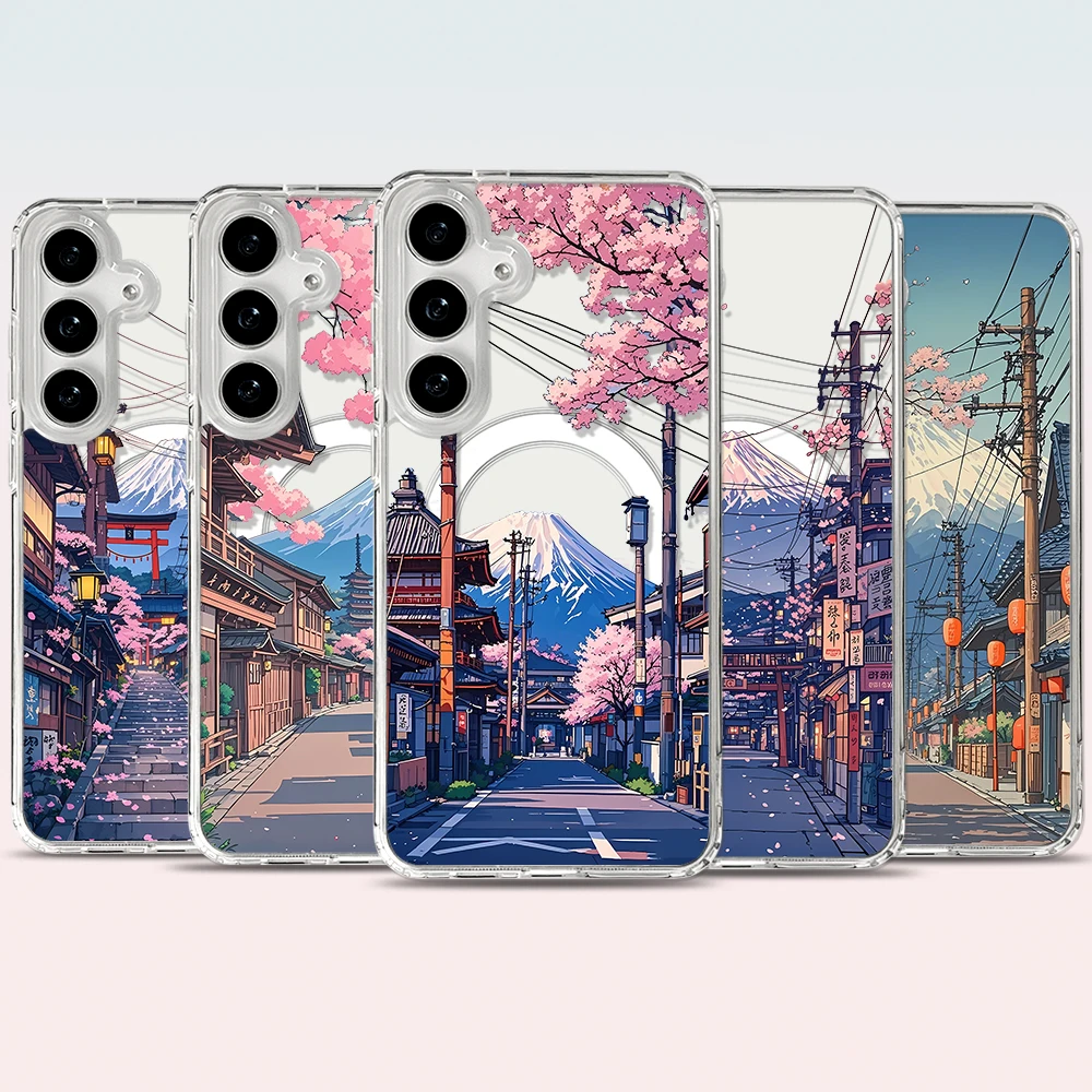 Japanese Landscape Art Magnetic Phone Case Cover