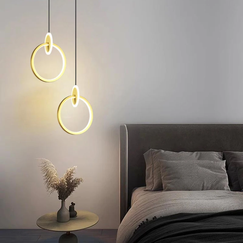 1 PC 현대적인 홈 데코 LED 조명 침실 램프 침대 옆 펜던트 라이트 램프 LED 샹들리에 실내 조명