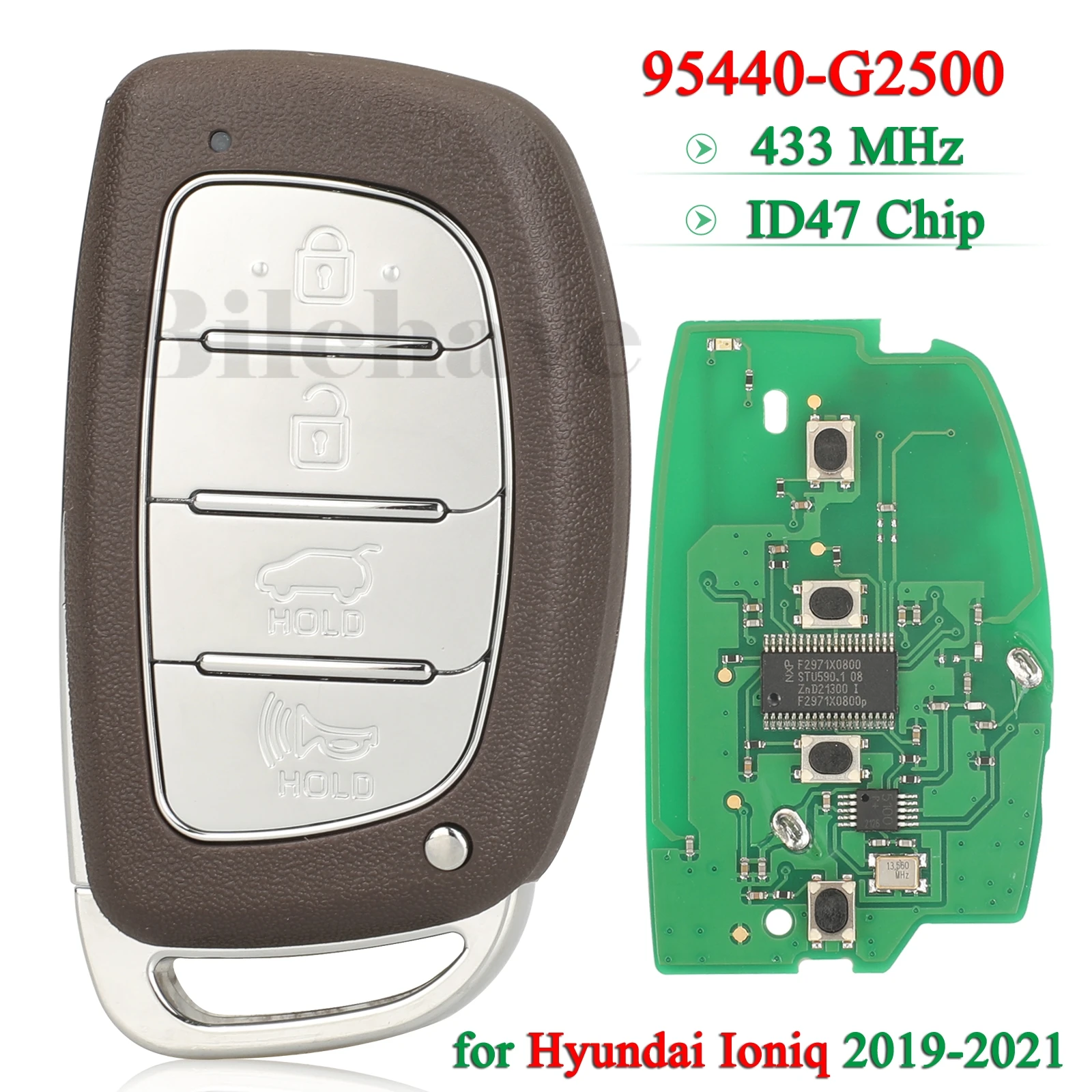 

Jingyuqin 95440-G2500 для Hyundai Ioniq 2016 2017 2018 2019 дистанционный умный Автомобильный ключ ID47 чип fob 433 МГц 3 кнопки Замена