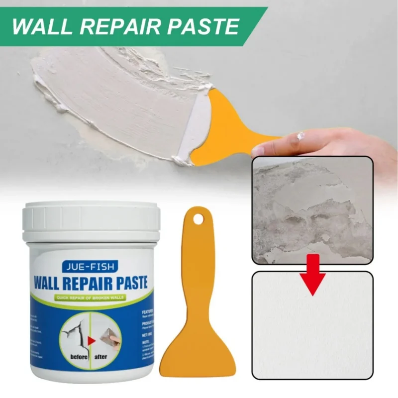 100g Wall Repair Tool Stain Removal Wall Patching Paste Paint Moisture-proof Crack Repair Agent Mildew Proof Maison wall repair paste