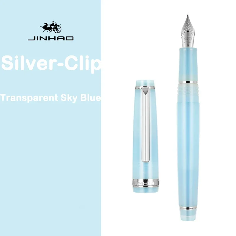Elegant Silver Clip Luxury Fountain Pen with Extra Fine Nib – Premium Writing Instrument for Office & School Supplies