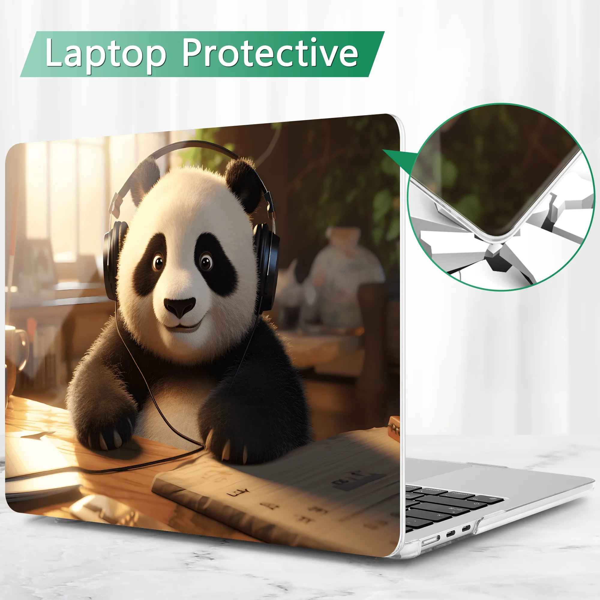 Capa de Impressão Rígida Smart Panda para Macbook Capa para Macbook 2023 m3 Pro 14 16 A2991 A2992 A2918 m2 Air 13 Polegadas 15 Polegadas A2941 A2681 m1 A2337 A2179 - Imagem 5