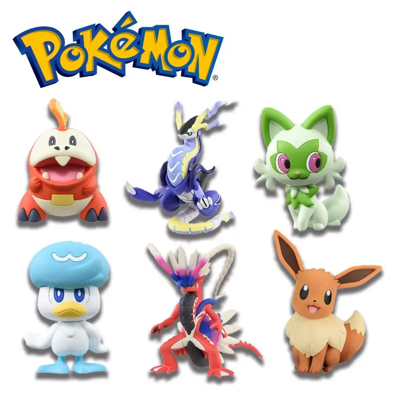 

2023 New Pokémon Scarlet and Violet Cartoon Action Figures Doll Koraidon Miraidon Sprigatito Fuecoco Toy Collect Model Kids Gift