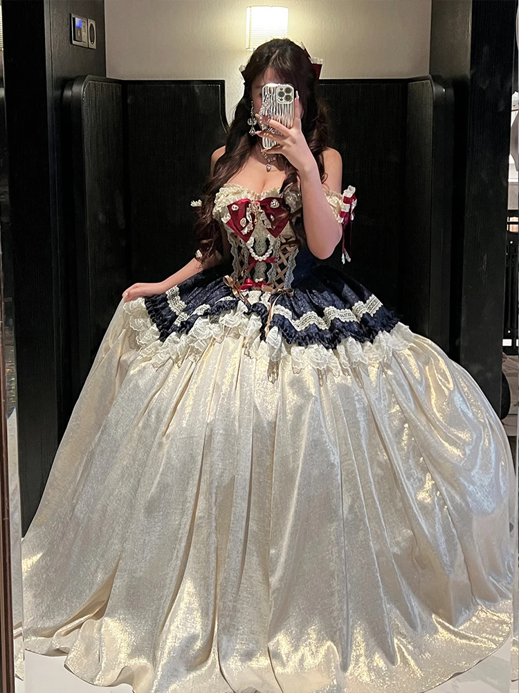 fitted lace wedding dress Red Princess Ball Gown 34