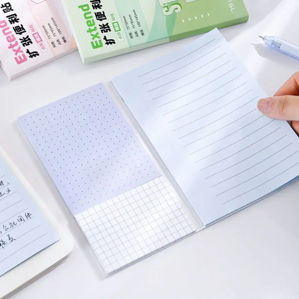 Versatile 3-in-1 Self-Adhesive Memo Pads with Lined, Dotted, and Grid Options