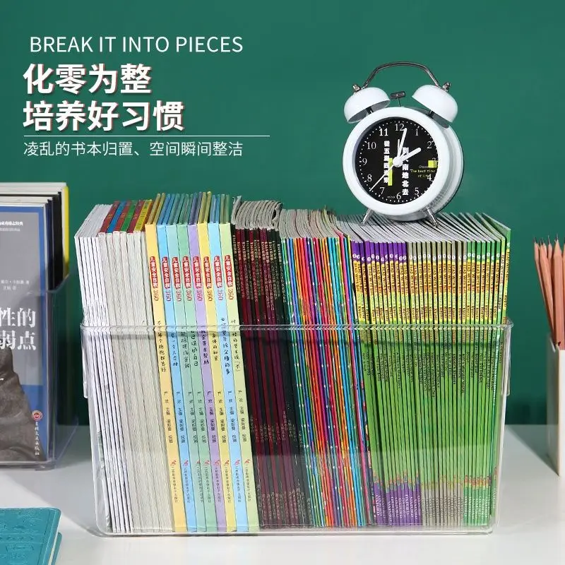 Transparent And Minimalist Magazine Storage And Organization Shelf Desktop Bookshelf Dust-Proof Storage Book Box For Writer