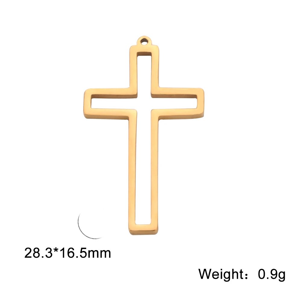 5 teile/los Großhandel aushöhlen Kreuze Anhänger Edelstahl Charms für Schmuck machen DIY Halsketten Ohrringe Zubehör – Detail 6