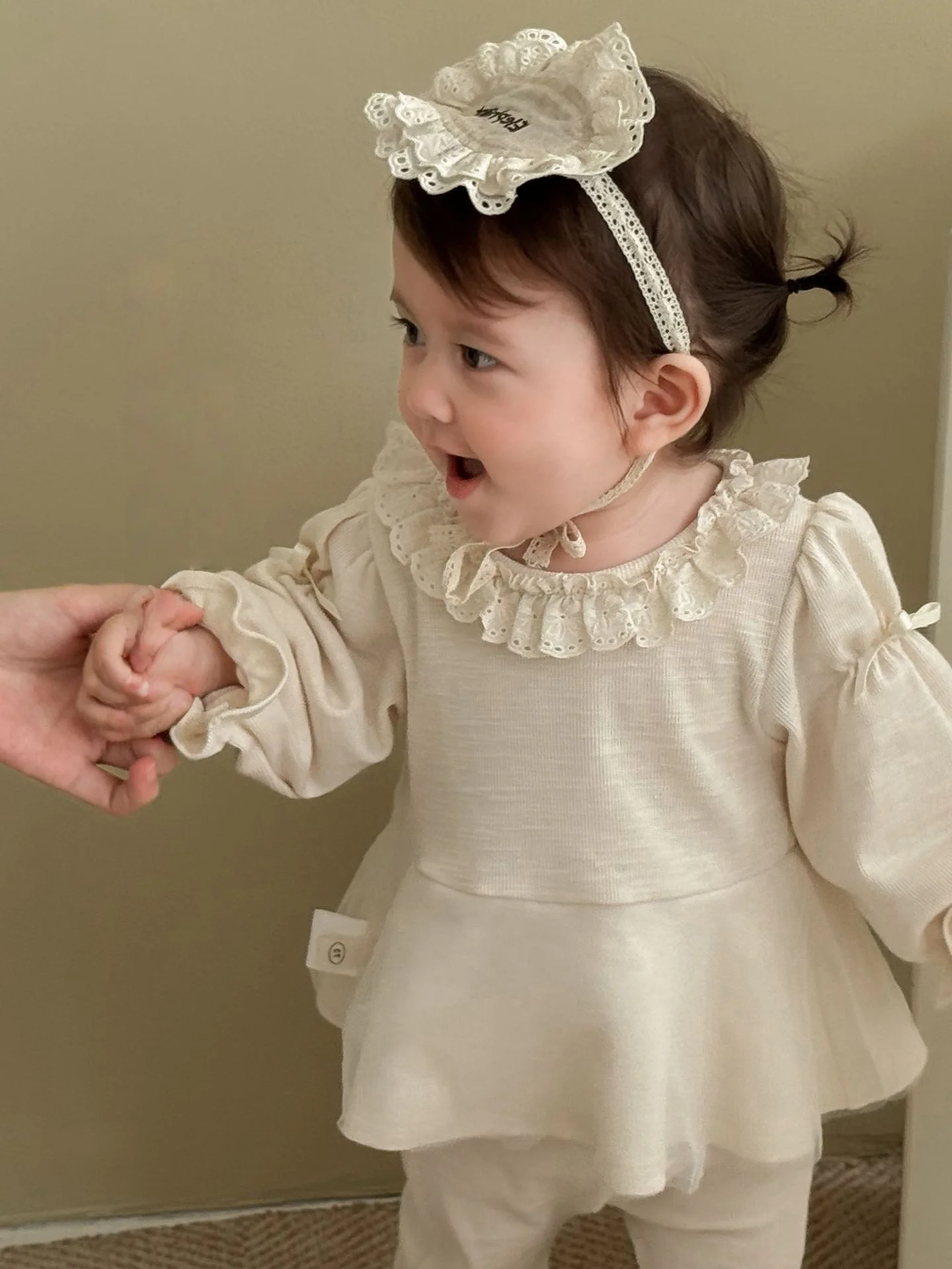 Girls Autumn Clothing Set Mesh Blouse And Flare Pants