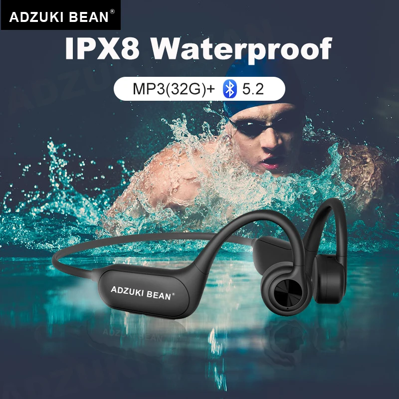 Adzuki – écouteurs de natation IPX8 P8, oreillettes à Conduction